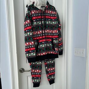 ADT Festive Kids Pajama Set - Red, Green, Black